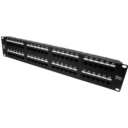 Quest Technology International Cat6 Utp Patch Panel - 48-Port, 19" Rack Mnt, 2U NPP-6048